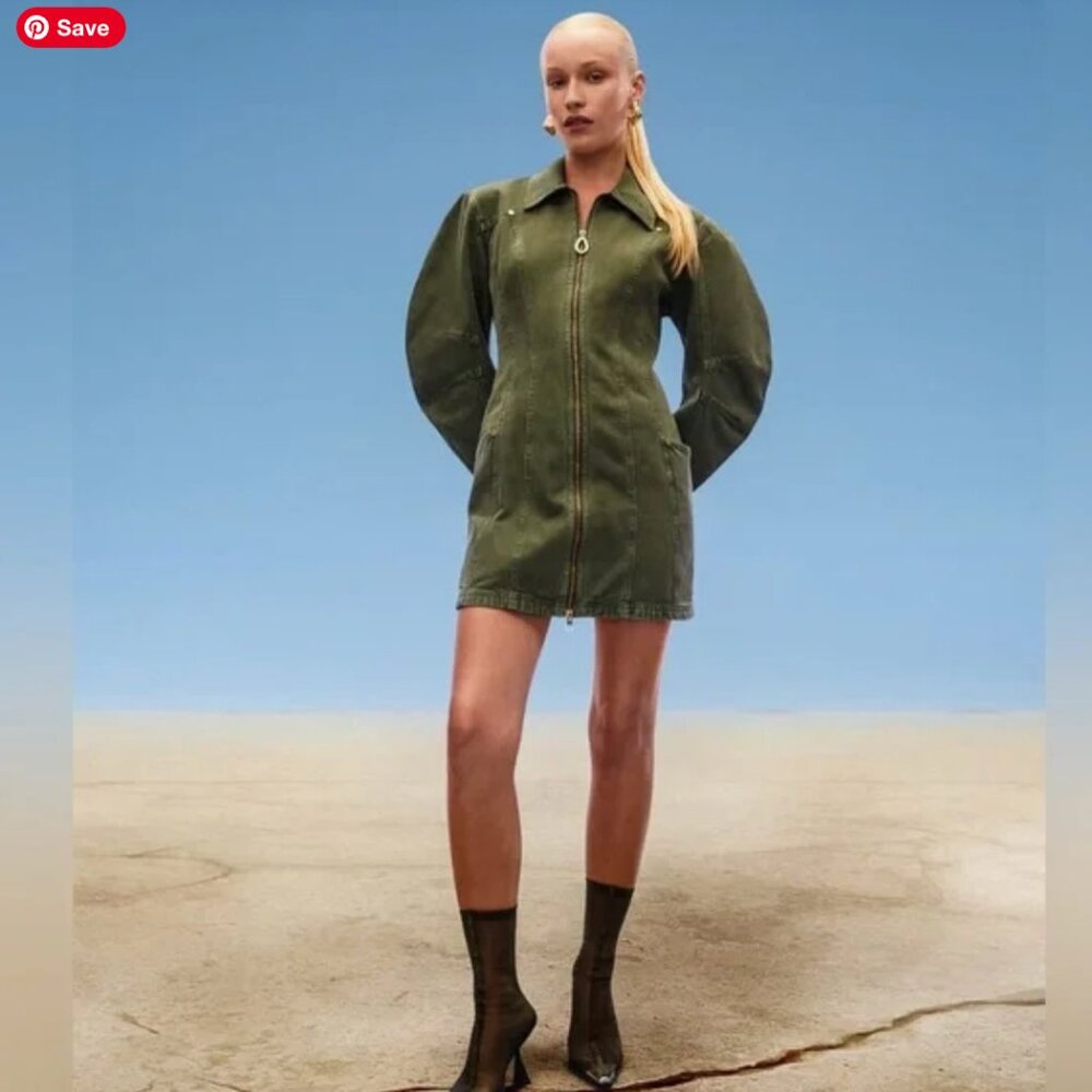 GAP x CULT GAIA Barral Olive Green Mini Dreas. Sz S NWT